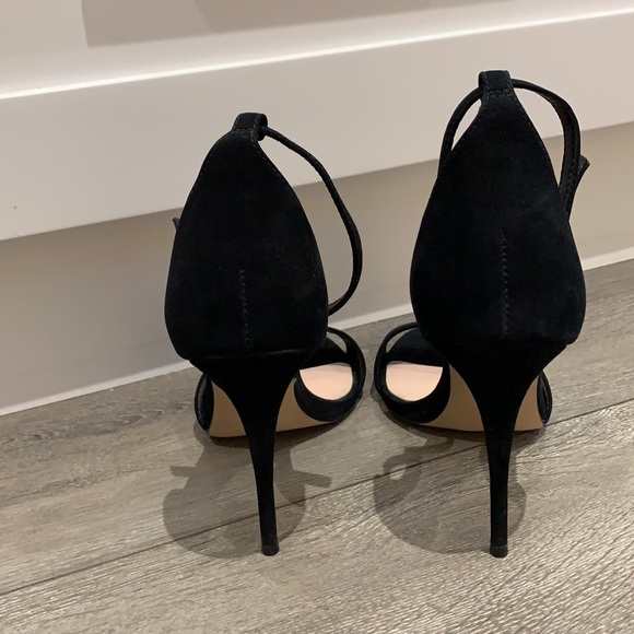 Aldo Black Suede Open Toe Heels - Picture 3 of 8